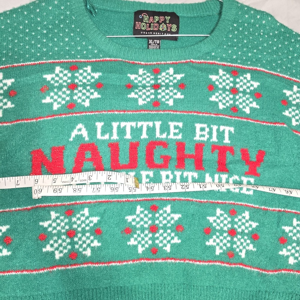 A Little Bit Naughty, A Little‎ Bit Nice Cropped Christmas Sweater – XL - Picture 7 of 9